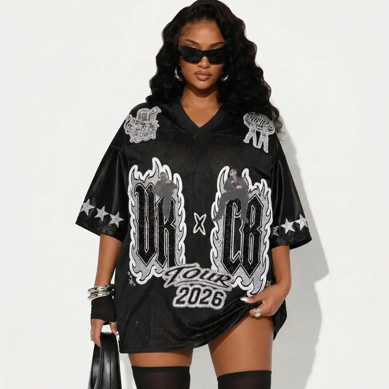 King R&B Tour One Legend Jersey — Glitter & Bling Edition - Personalized 3D Sleeveless Vintage Sports Shirt, Music Lover Gift, Concert Outfit, Hip Hop Streetwear