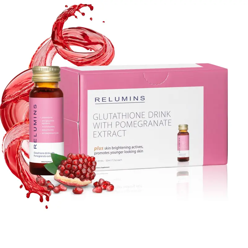 Relumins Glutathione Hydration Shots - Post-Summer Skin Recovery & Cold Weather Hydration - Collagen-Boosting Antioxidant Drink for Radiant, Firm Skin - Pomegranate Flavor 10 Bottles - TikTok Shop Relumins Glutathione Hydration Shots - Post-Summer Skin Recovery & Cold Weather Hydration - Collagen-Boosting Antioxidant Drink for Radiant, Firm Skin - Pomegranate Flavor 10 Bottles - TikTok Shop
