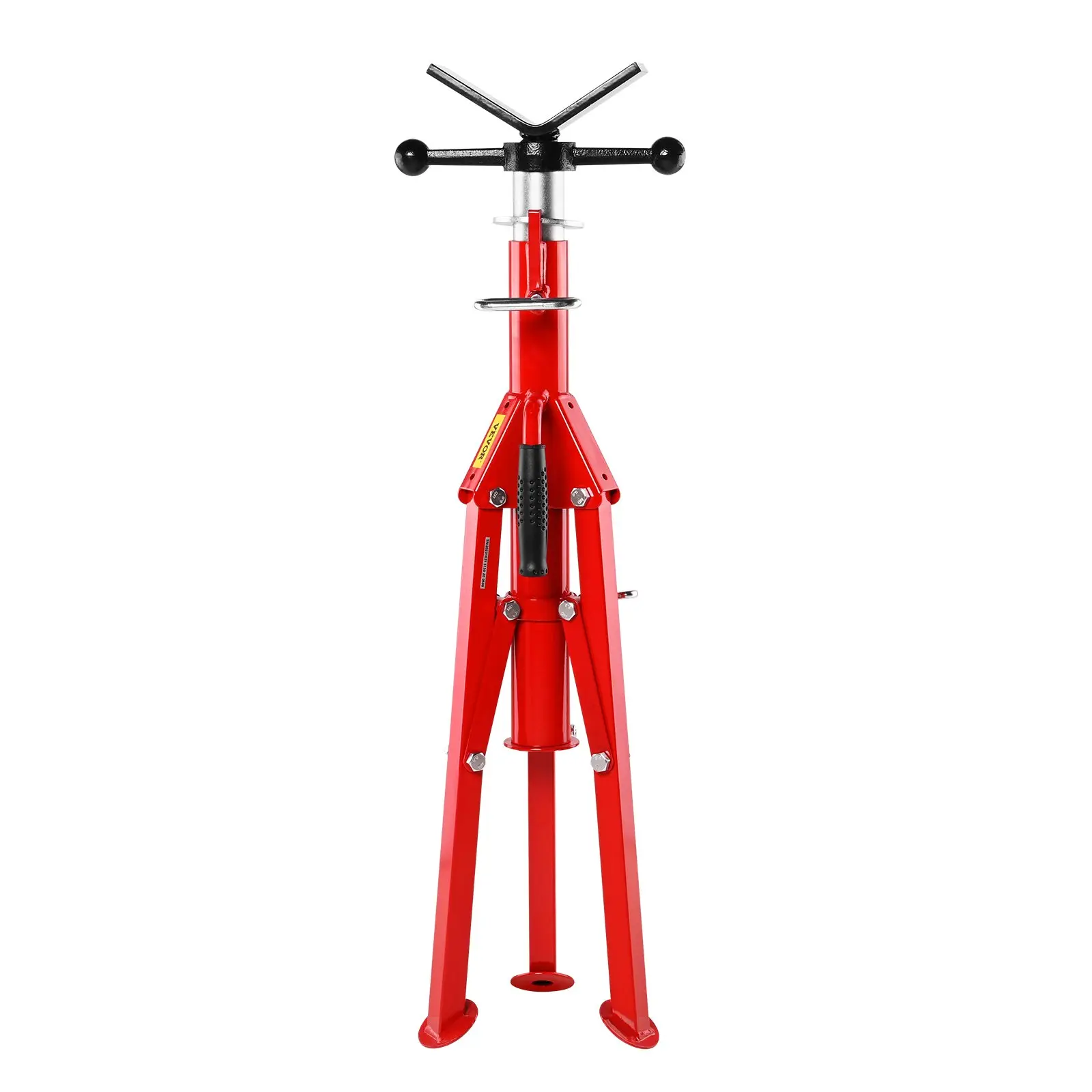VEVOR V Head Pipe Stand Adjustable Height 28-52 Inch, Pipe Jack Stands 2500 LB. Capacity, Folding Portable Pipe Stands 1/2 to 12 Inch Pipe Supporting, Steel Jack Stands