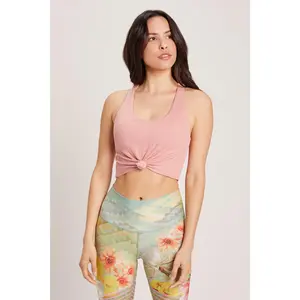 Tie Tank Sports Bra | Rose