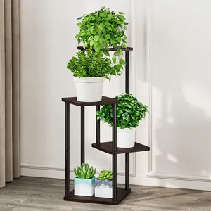 dealsforyoudays 4 Tier Metal Plant Stand, Heavy Duty Corner Plant Holders Indoor Outdoor, Flower Pot Holder Display Rack for Patio Balcony Garden Living Room Bedroom Organiser Compression