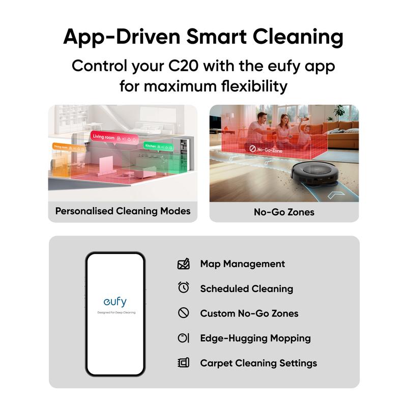 eufy C20 Omni Robot Vacuum, Robot Vacuum and Mop Combo, Self Emptying, Auto Mop Washing and Auto Drying for hands-free cleaning, 3.35-Inch Ultra-Slim Body, 7000 Pa Powerful Suction, All-in-One Station, Cleaner Machine Cleaner Cordless eufy C20 Omni Robot Vacuum, Robot Vacuum and Mop Combo, Self Emptying, Auto Mop Washing and Auto Drying for hands-free cleaning, 3.35-Inch Ultra-Slim Body, 7000 Pa Powerful Suction, All-in-One Station, Cleaner Machine Cleaner Cordless