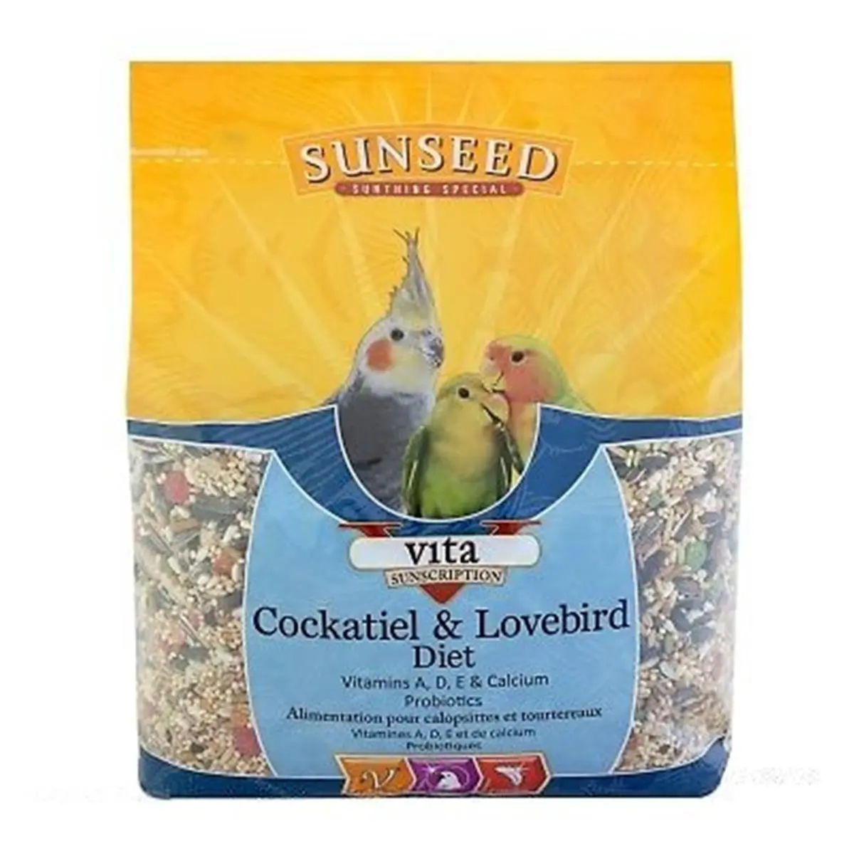 212 MAIN Vitakraft Sun Seed Vita Sunscript Vitamin-Enriched Bird Feeding Pellets - 5 lbs, Bird Supplies for Tiels (Supports Lovebirds Diet)