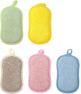 5 packs of multi-purpose scrubbing sponge for kitchen utensils, with scratch free ultra-fine fibers, used for efficient cleaning of tableware pots and pots with multiple colors