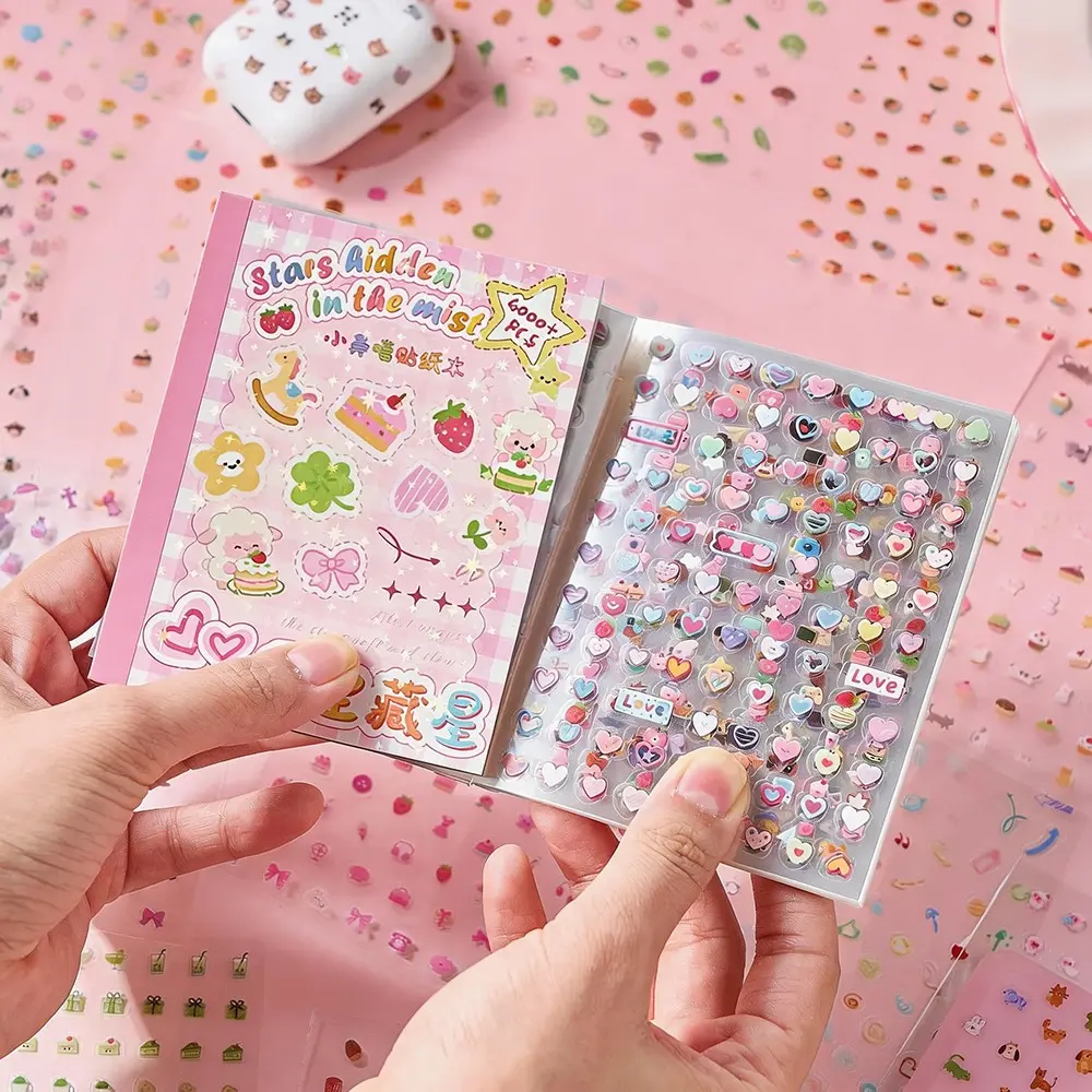 32pcs Mini Compact Die-Cut Sticker Book Series DIY Phone Case Earphone Box Greeting Card Nail Art Decals, Small Nose Ga Series