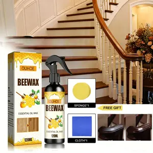 Beeswax Wood Polish Spray 120ML, Natural Shine and Protection for Furniture, Floors, Cabinets, Dust-Resistant, Non-Greasy Finish