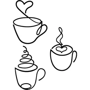 3 Pieces of Acrylic Mural Decoration for Coffee Cups, Coffee Shop Themed Retro Logo, Used for Kitchen, Restaurant, Store, Home Office Accessories