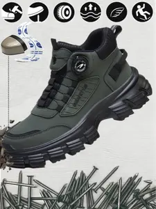 Unisex Safety Shoes, Anti-Slip Rubber Sole, Steel Toe Cap, Waterproof & Durable Design, Ideal for Construction & Warehouse Use