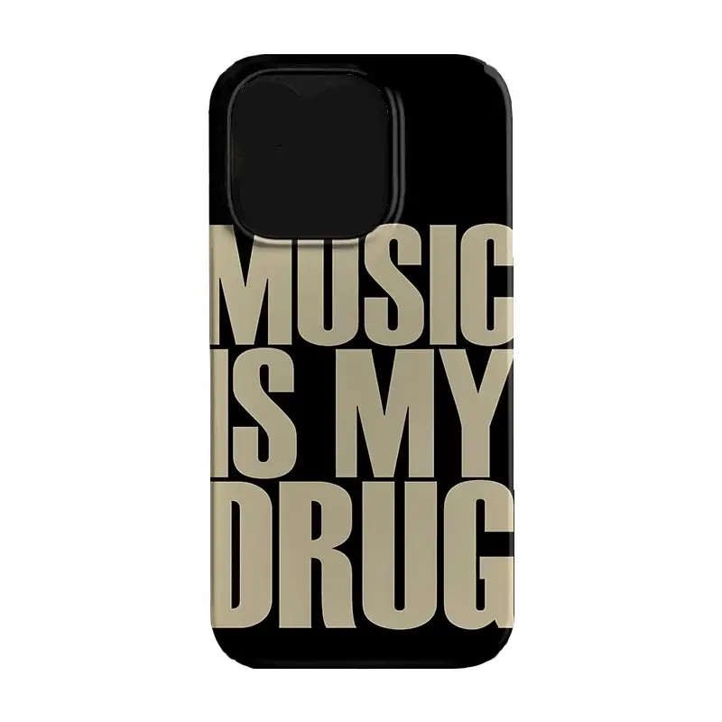 Black MUSIC IS MY DRUG Luck Protective Phone Case For iPhone 17 16 14 13 12  11 15 Pro Max Aia XR X XSMax MINI 78 Plus Shockproof Soft Cover - TikTok  Shop
