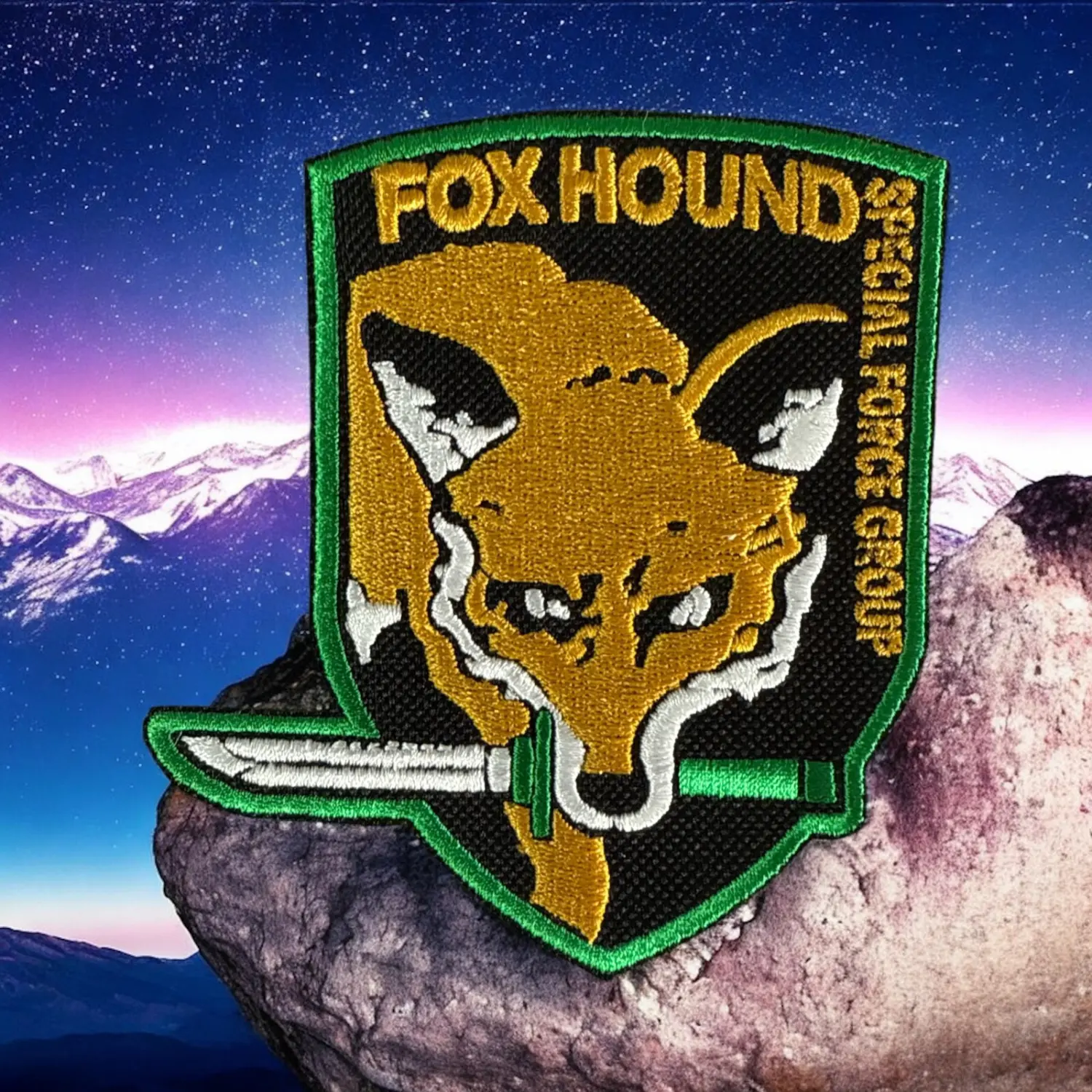 FOXHOUND Special Force Group Embroidered Patch - Metal Gear Solid Tactical Unit - Handmade Military Theme Patch for Bags & Apparel - Made in USA