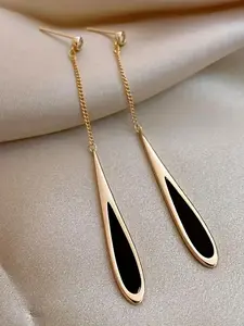 Hypoallergenic stainless steel Golden Water Drop Tassel Earrings, Fade Resistant, Comfortable, Simple and Elegant, High-Quality Fashionable Women'S Earrings for Daily Wear or Parties, Jewelry Accessories, are Exquisite Gifts for Women