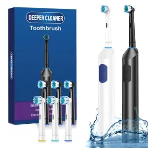Rotary Electric Toothbrush for Adults, 5 cleaning modes, timed zone reminder, Type-C fast charging, waterproof for home & travel, unisex use.