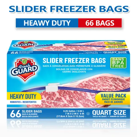 BPA-Free Plastic Heavy-Duty Zipper Seal Slider Bags, 35/70 Count Thick-Duty Preserving Containers for Fruit, Meat & Kitchen Organization, Food Storage Container, Anti-Leak Food Containers
