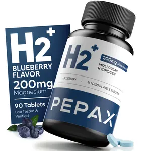Hydrogen Water Tablets with Magnesium, 16 PPM Molecular Hydrogen, Blueberry Flavor, Daily Wellness Tablets, 90 Count