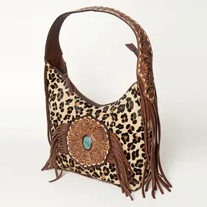 American Darling Tote Hair-On Hand Tooled Genuine Leather Western Women Bag Handbag Purse | Travel Bags College Casual