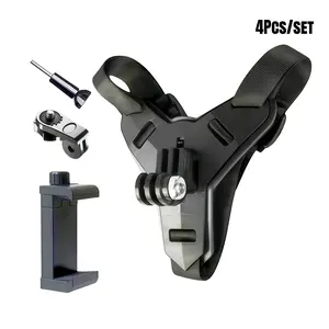 Motorcycle Helmet Chin Mount, Motorcycle Helmet Chin Bracket, Camera Holder for iPhone Samsung, GoPro Hero 9/8/7/5/4/3, Insta360Oner, AKASO, DJI Osmo