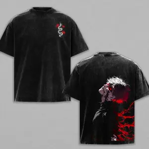 Tokyo Ghoul Ken Kaneki Awakened Form Vintage Washed Graphic T-Shirt, Unisex Oversized Anime Manga Heavyweight Cotton Tee, Unique Gift for Tokyo Ghoul Fans