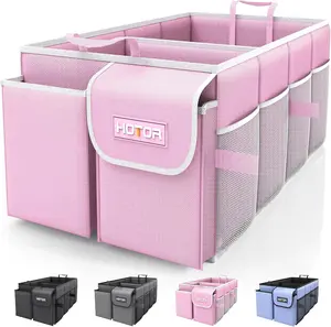 Foldable Trunk Organizer for SUVs & Sedans, Pink, 2 Compartments, 21.3"12.6"10.6
