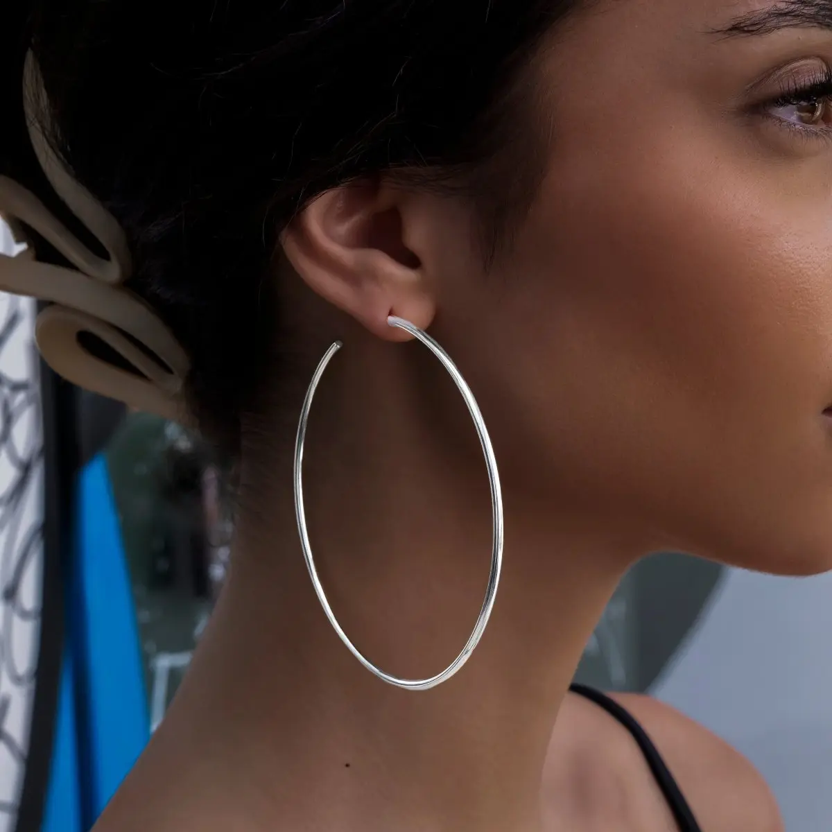 GLD Plain Hoop Earrings in White Gold - Perfect Gift #tiktokshopsummersale