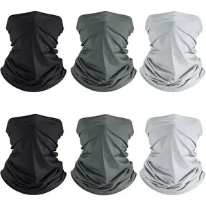 6 Pack Men'S Scarf, Sun Protection Face Mask, Cooling Neck Gaiter, Balaclava, Breathable Neck Snood, Face Mask For Men'S Ski, Breathable Sun & Proof Hijab, Windproof Head Scarf, Suitable Or Skiing Fishing Hiking Camping Cycling(Sheet)