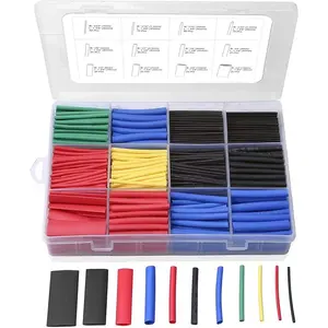 560 count Heat Shrink Tubing 2:1,  Electrical Wire  Wrap Assortment Electric Insulation Heat Shrink Tube Kit with Box(5 colors/12 Sizes), Black, Red, Blue, Yellow, Green