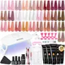 Jewhiteny Poly Gel Nail Kit - 28 Colors Builder Gel Nails Set with 6W LED Lamp, Slip Solution, Nail Tools for Easy DIY Nail Extensions, Long-Lasting Salon-Quality Manicure, Nail Care & Nail Art Supplies