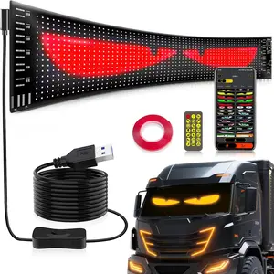 1 PC Scrolling Advertising LED Sign, Devil Eyes Light for Cars, Programmable Store Sign with Remote APP Control, Flexible Digital Display, DIY Text Pattern Animations for Shop Bar Hotel