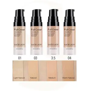 Waterproof Full Coverage Concealer Makeup Kit with Primer Sponge - Matte Liquid