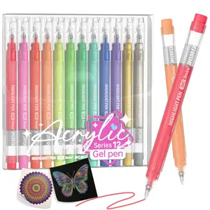 [JMC Jimico]Acrylic Ink Pens for Drawing, Fine Point Acrylic Gel Pen, Assorted Colors Gel Ink Pens for Painting, Drawing and DIY Coloring, Crafts, Scrapbooking, Bullet Journal, Card Making, Photo Album, Drawing, Writing