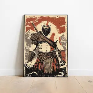 God Of War Poster, God Of War, Comic Book Poster, God Of War Print, Kratos Poster