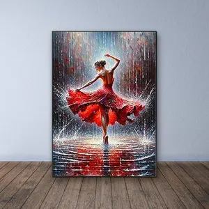 Rain Dance Pattern DIY Diamond Arts Colorful Painting Kit without Frame, DIY 5D Diamond Arts Colorful Painting Kit, Wall Art Decor for Home Living Room Bedroom, Diamond Painting Kits