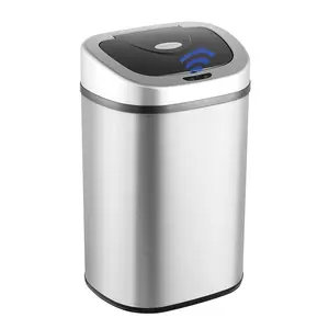 Automatic Trash Can, 21 Gallon Stainless Steel, Motion Sensor Hands Free Soft Close Lid Garbage Bin, Silver