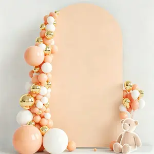 Nude Skin Tone Double-Sided Arch Cover, 6.6ft Solid Spandex Chiara Backdrop for Baby Shower, Bridal Shower, Wedding, Birthday & Gender Reveal Decor