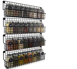 Farmhouse Style Hanging Spice Racks For Wall Mount