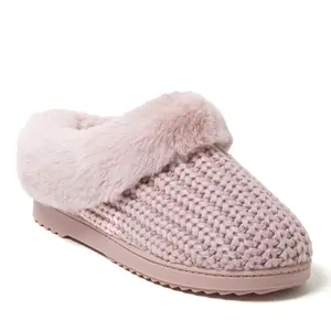 Dearfoams Women's Hannah Festive Knit Clog House Shoe Slipper
