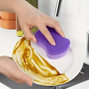 5/20pcs New Purple Kitchen Cleaning Sponge, Durable and Deformation-Resistant for Restaurants, Hotels, Home Use – Suitable for Bowls, Utensils, Pots & Pans, Sinks
