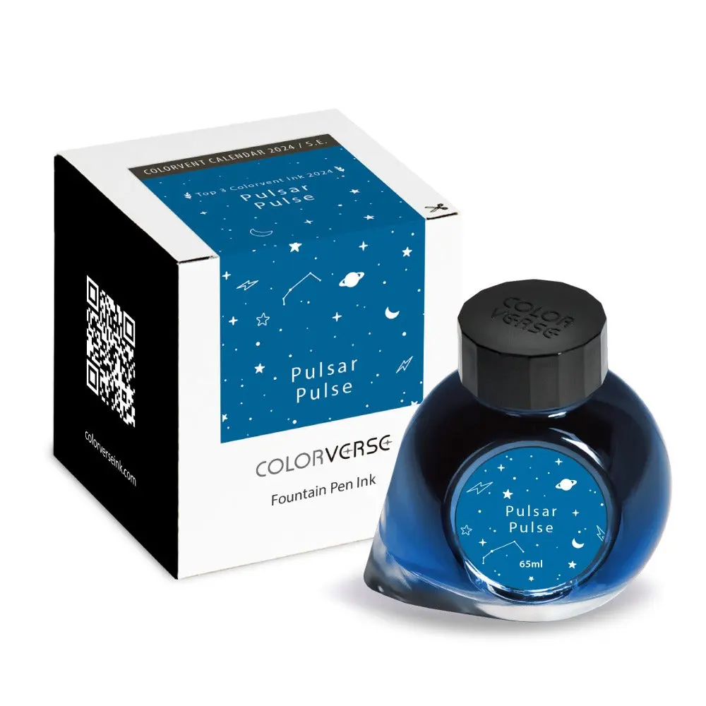 Colorverse 2024 Top 3 Colorvent Calendar Bottled Fountain Pen Ink, 65mL, Bold High-Contrast, Electrifying High-Energy Rhythm Radio Waves, for Fountain Pens & Office Equipment, Maximum Impact