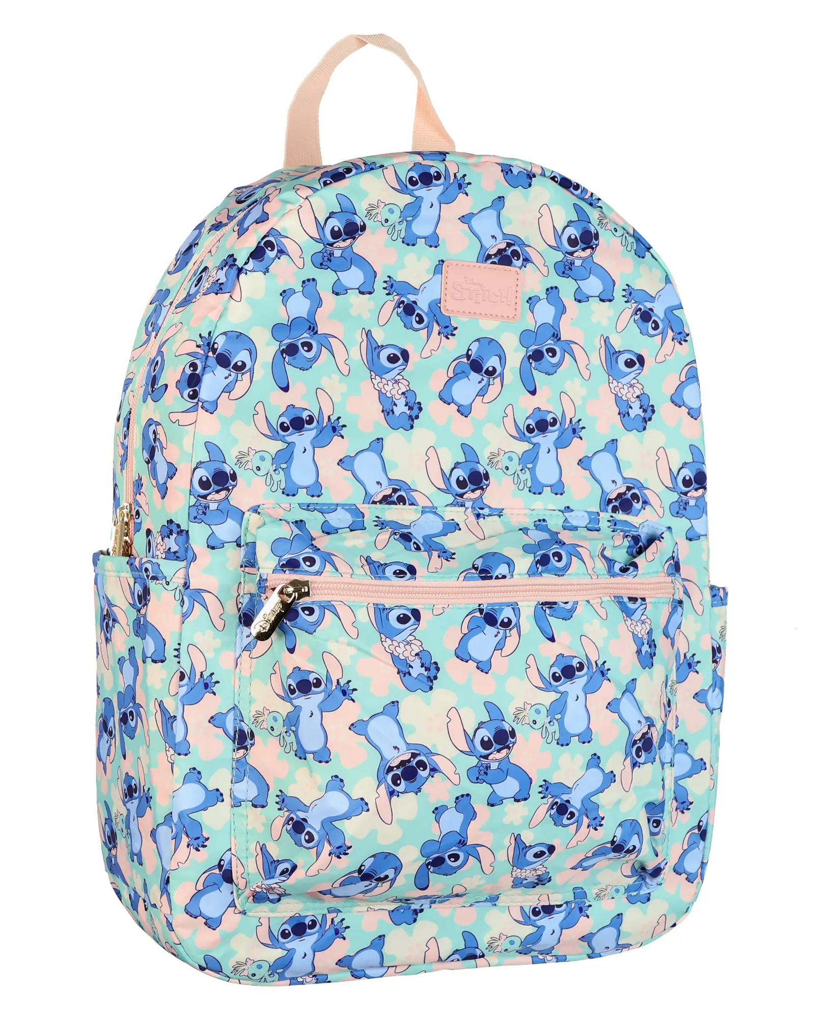 Disney Stitch Backpack 16" Tropical Floral Travel Bag with Luggage Strap Disney Stitch Backpack 16" Tropical Floral Travel Bag with Luggage Strap