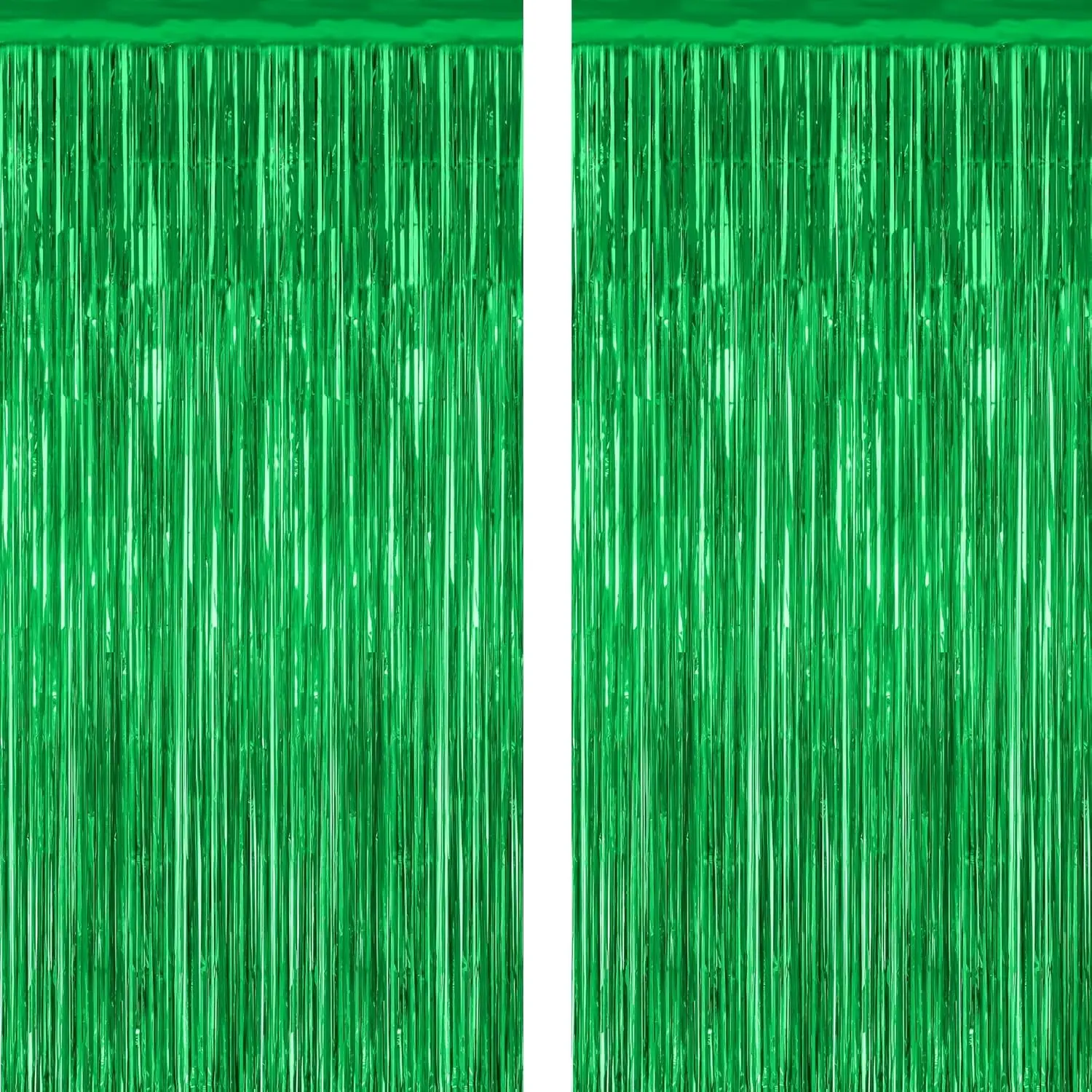 2 Pack Tinsel Backdrop, 3.28 FTx7.05 FT Green St Patricks Day Party Decorations, Metallic Backdrop Curtains Tinsel Curtains Streamer Backdrop, Party Supplies Wall Decor for St. Patricks Party Birthday