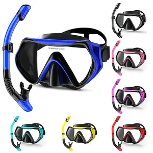 2pcs/Dry Snorkel Set, 180° Panoramic Wide Angle, Anti-fog Scuba Diving Mask, Professional Snorkeling Equipment, Free Breathing, Swimming, Diving Snorkeling Equipment, Suitable for Adults (Ages 18+) Men and Women Snorkeling Equipment - Free Breathing