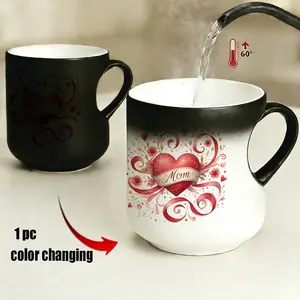 Color Changing Mug, Heart Handle, Thermosensitive Ceramic Coffee Mug, Drinkware, 11oz/330ML, Perfect for Gifts, Funny Mugs for Parties