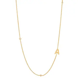Personalized 18K Gold-Plated Stainless Steel Sideways Letter Necklace