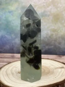 Prehnite Tower - Crystal of Inner Peace and Spiritual Growth with Natural Inclusions