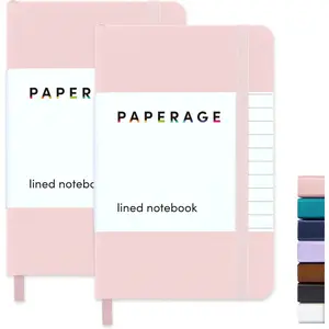 PAPERAGE Lined Pocket Journal Notebook, 2, (Blush), 160 Pages, Small Notebook, 3.6 inches x 5.6 inches  100 GSM Thick Paper, Hardcover