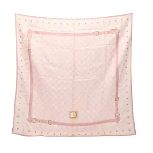 Pre-owned Louis Vuitton Silk Small Leather Goods Carre New Denim Monogram Scarf