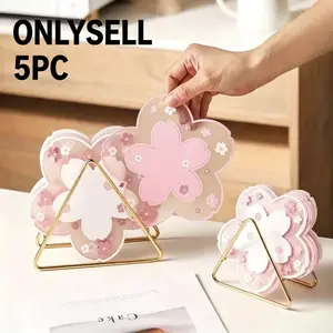 Kawaii Cherry Blossom Desk Accessories Set, Adorable Dual-Purpose Kitchen Decorative Placemat & Coasters, Heat Insulated, Home Decor & Office Organization