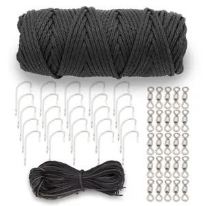 Nets & More LaBayou Trotline kits with 150ft Floating Main Line Black Size 2/0 Hooks & Size #1 Brass Swivels for Reliable Fishing Setup