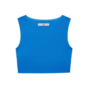 adidas Womens Fear Of God Cropped Crew Neck Athletic Tank  Casual - Blue