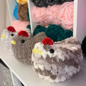 Handmade crochet chicken