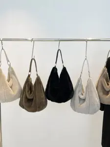 Fashionable Plush Puffy Casual Shoulder Bag Imitation Mink Fur Handbag, High-Quality Versatile Style, Perfect for Daily Commute & Outings, Crossbody Tote Bag